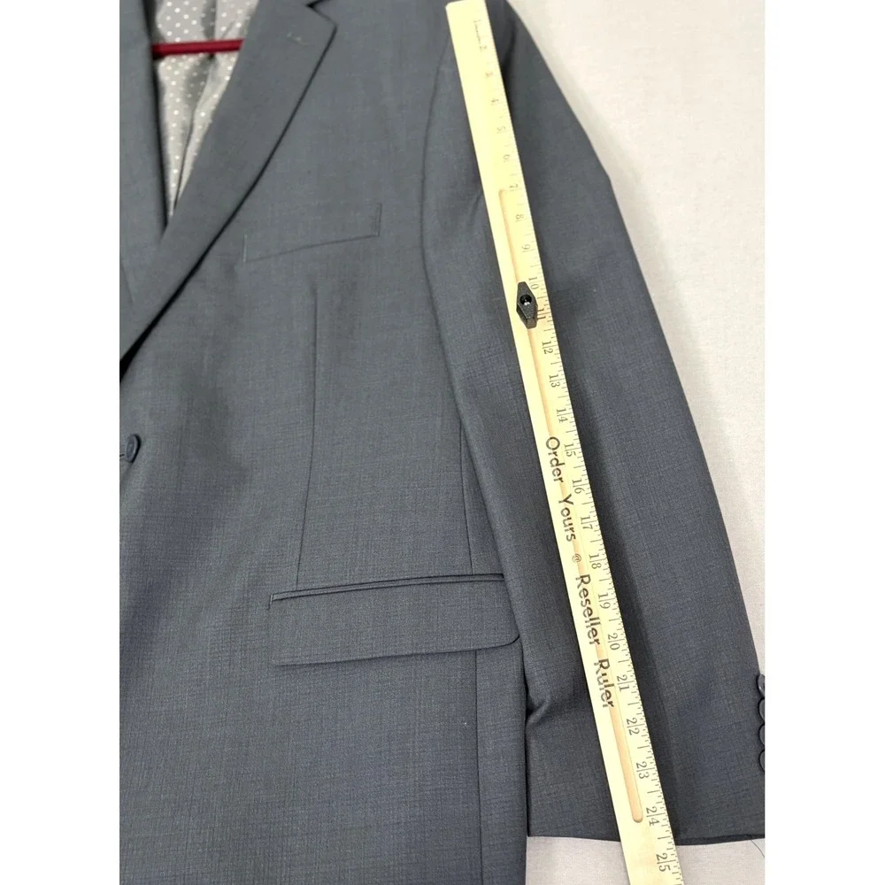 Collection By Michael Strahan Suit Jacket Men's 48R Charcoal Gray Wool Blend